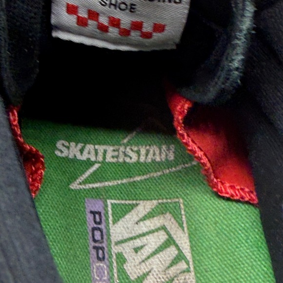 Vans SK8 Hi Pro Skate Shoes Black White Checkerboard Sun Dragon Patches Mens 8.5 - Picture 9 of 12